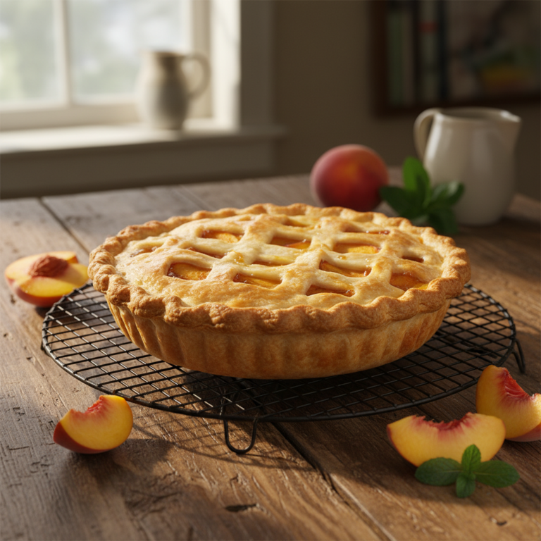Peach Pie Recipe with Flaky Crust