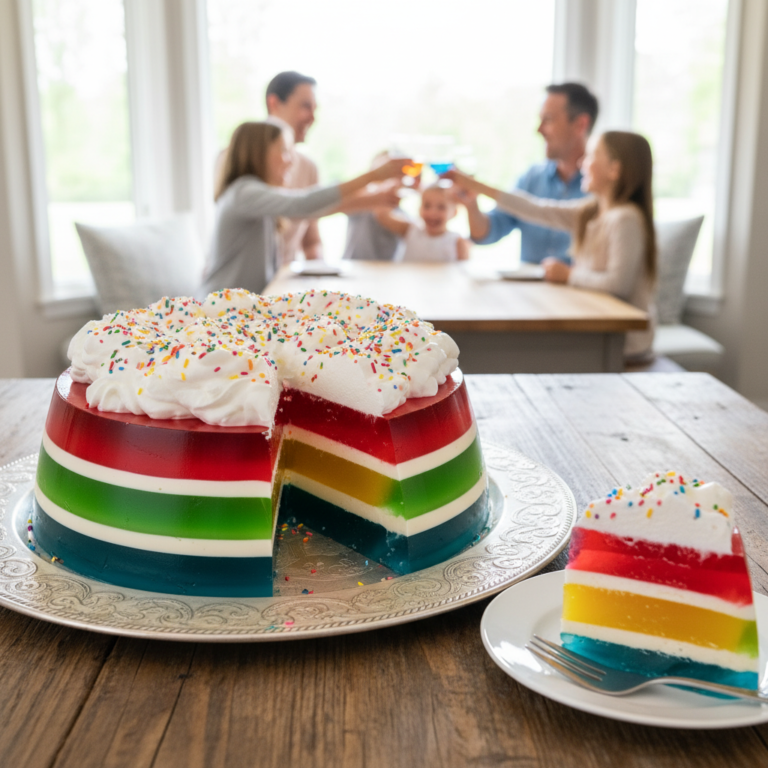 Colorful Jello Cake Recipe for Family Desserts