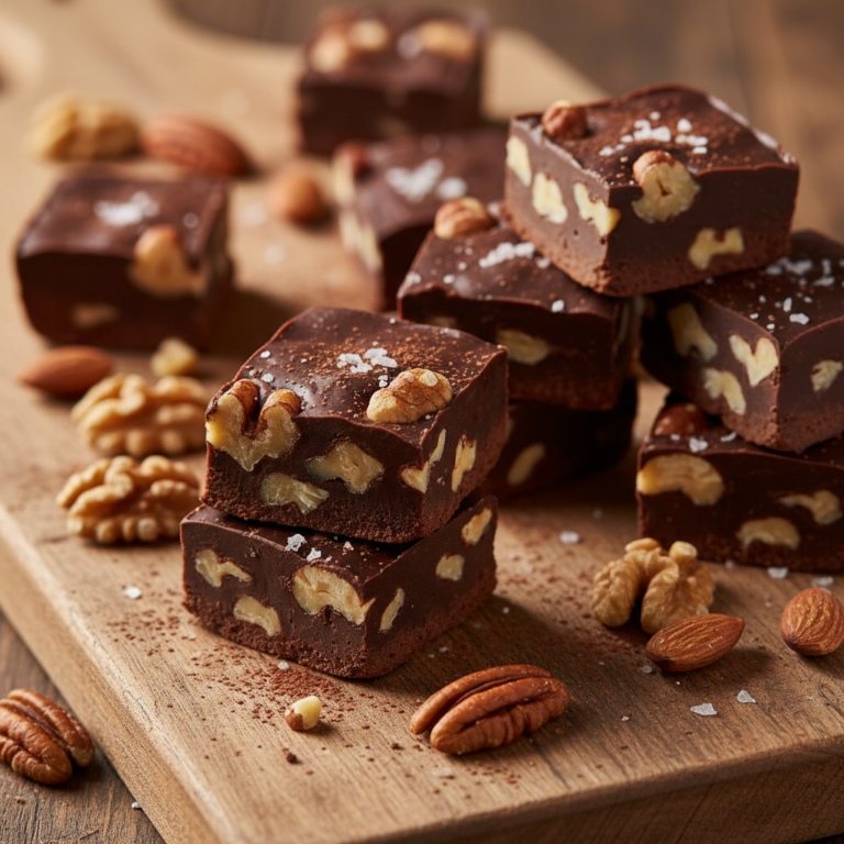 Homemade Chocolate Fudge with Nuts