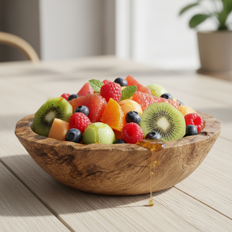 Healthy Fruit Salad with Honey Glaze