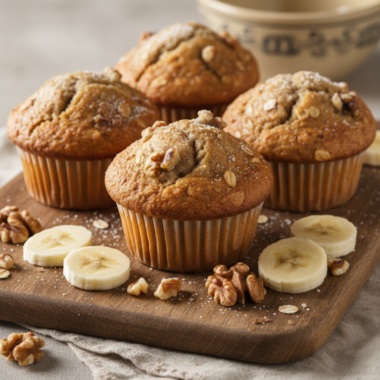 Healthy Banana Nut Muffins