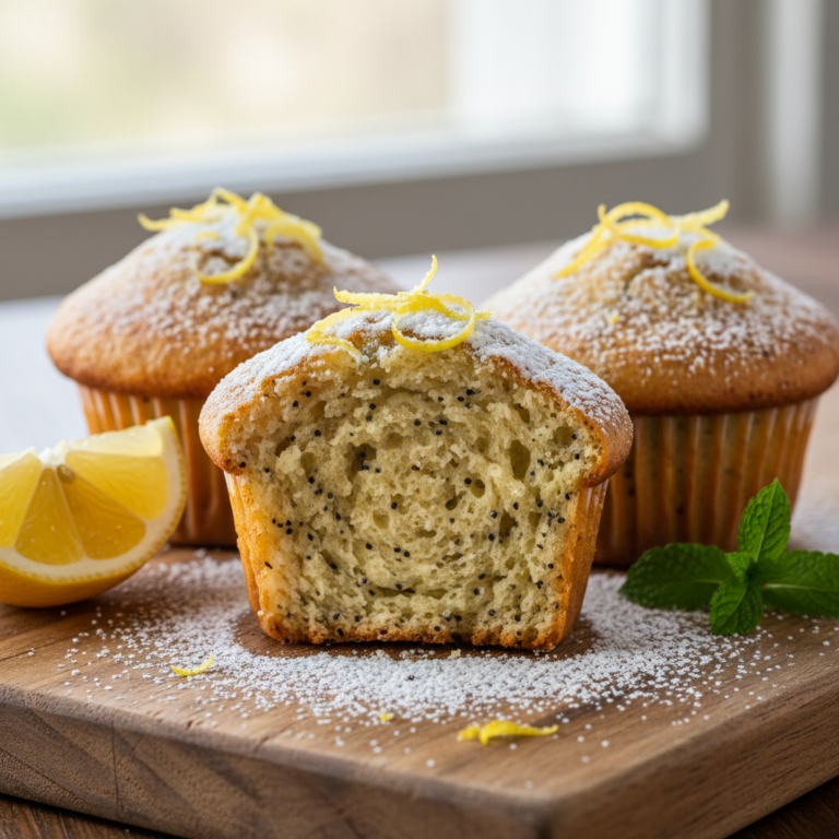 Soft Lemon Poppy Seed Muffins