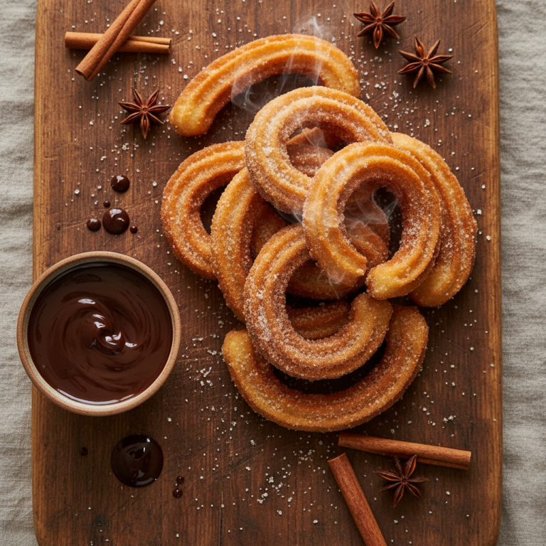 Homemade Churros with Chocolate Sauce