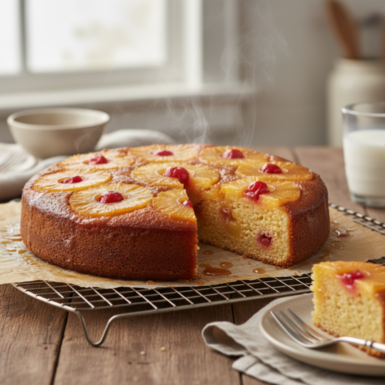 Pineapple Upside Down Cake Soft & Juicy