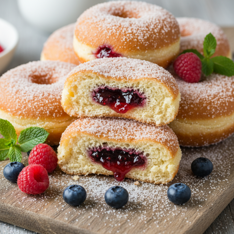 Sweet Jelly Donuts with Berry Filling