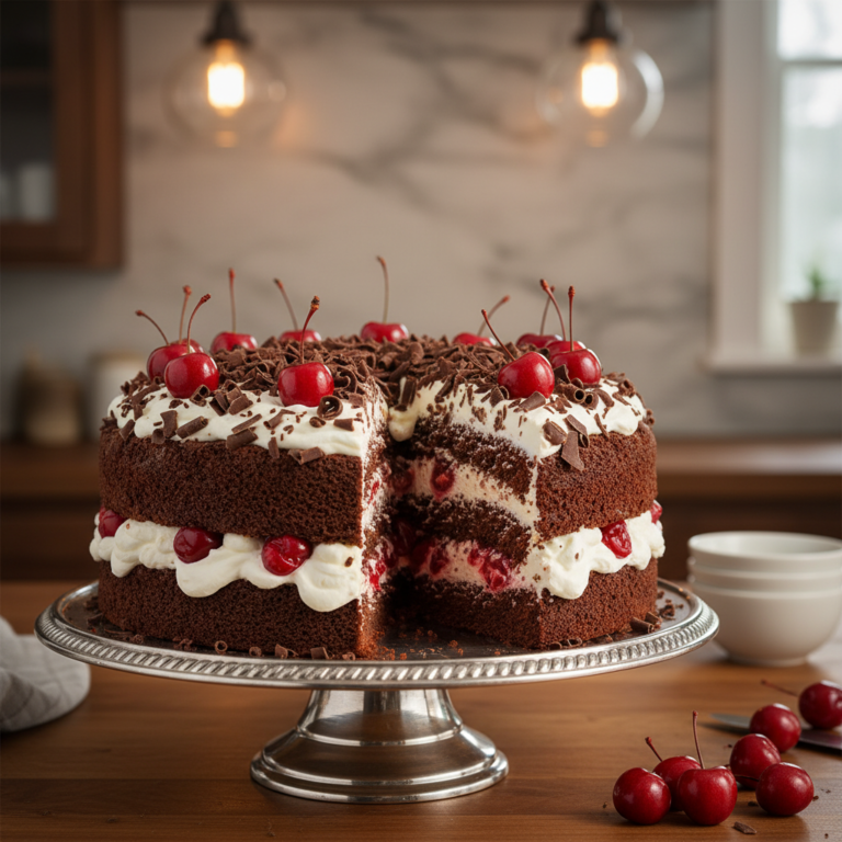 Dark Forest Cake with Cherry Filling