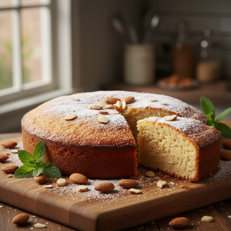 Simple Almond Cake Light & Nutty